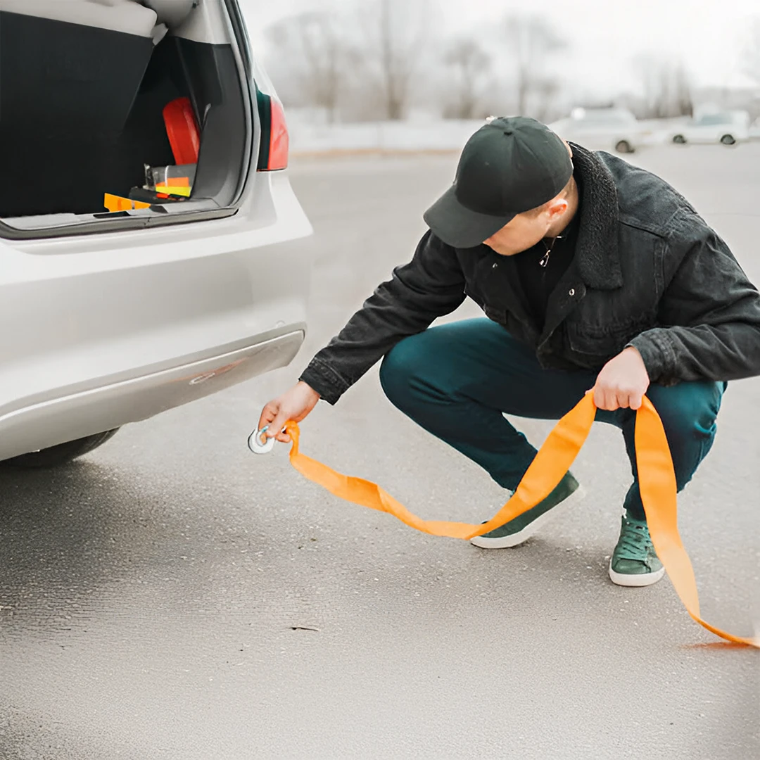 Damaged car awaiting accident recovery
