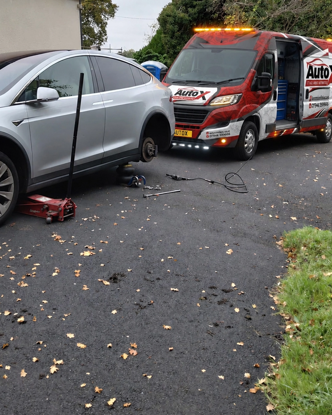 Roadside assistance for a flat tyre near Langley