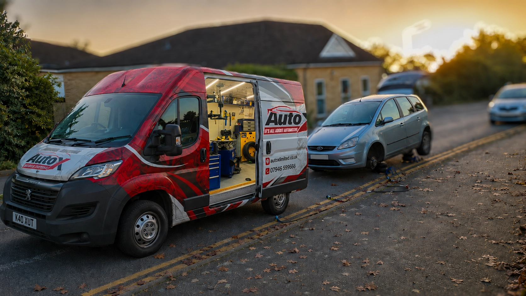 Mobile tyre fitting near me: a fitter replacing a tyre at a customer home